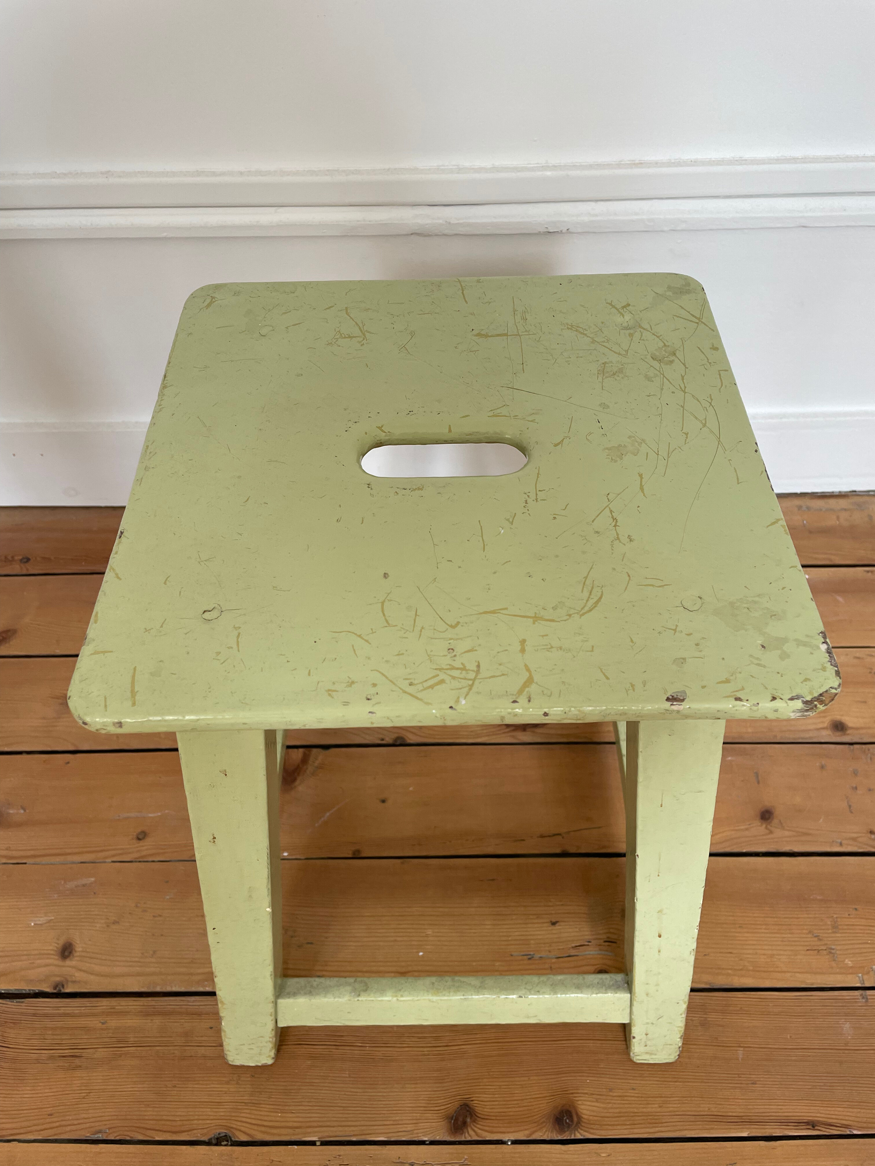 Wooden workshop stool
