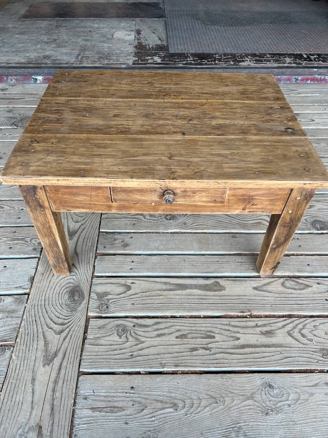 Raw wood coffee table