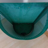 Green public garden trash can