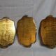 Lot de 3 plateaux florentins vintage en bois doré