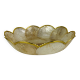 Shell and brass flower catchall, vintage.