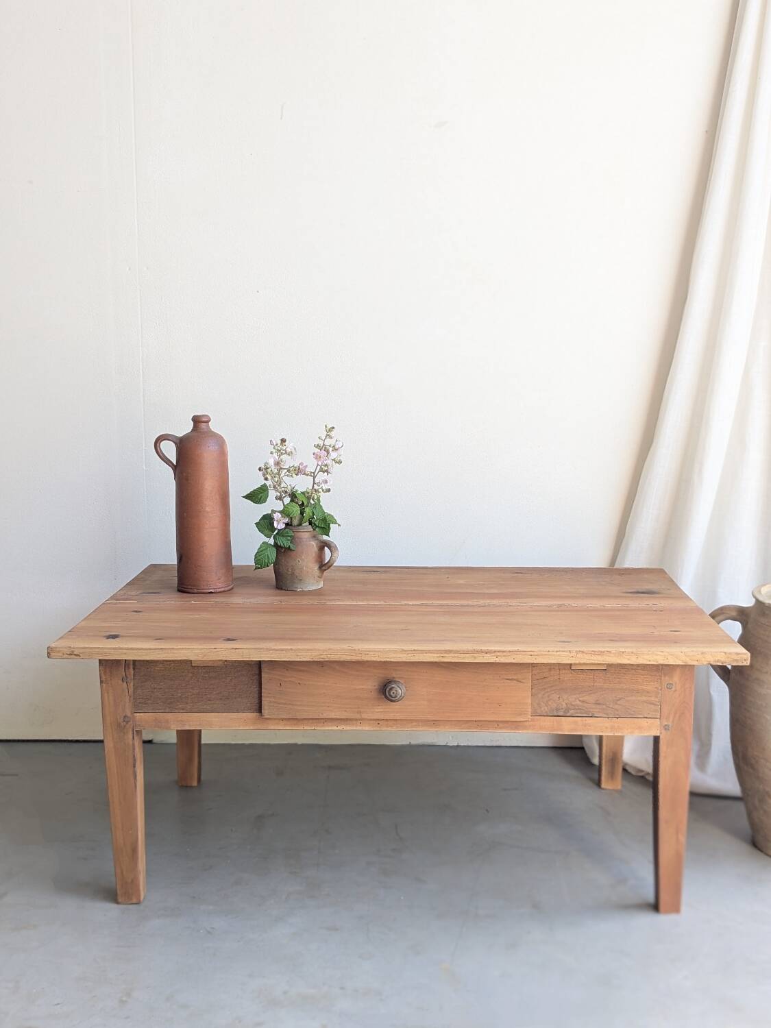 Farmhouse coffee table with drawer