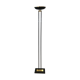 Black lacquered metal floor lamp with brass.