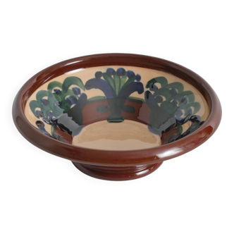 Art Noveau Floral Motif Bowl by Agda Österberg, St. Erik Lervarufabriker, 1910s