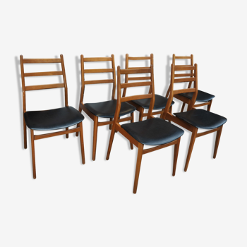 Lot de 6 ancienne chaises vintage 1960