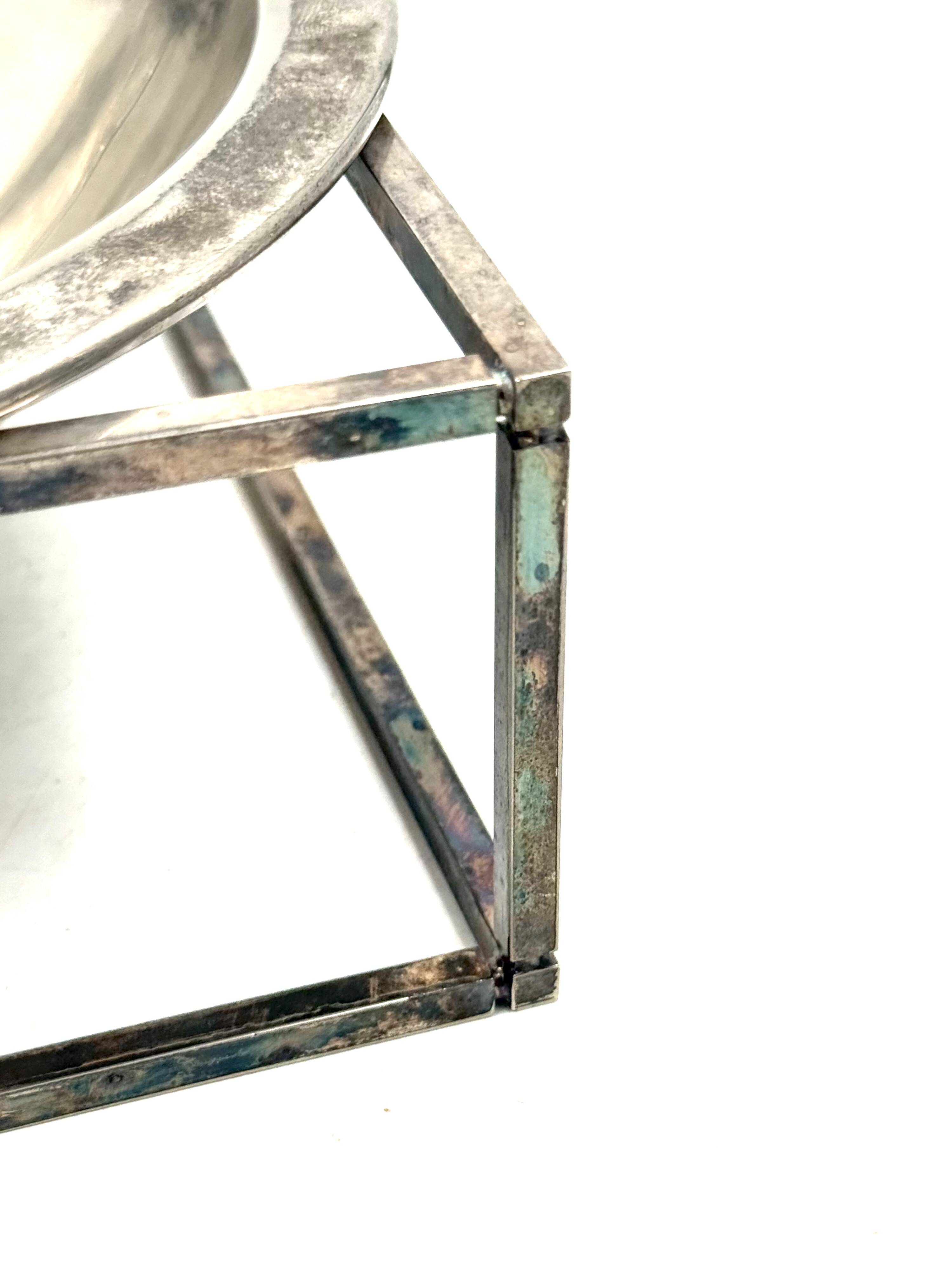 Mid-century modern silver-plated bowl / vide poche, PM Italy 1970s