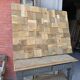 Decorative wall panel in solid oak