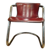 Chaise cantilever vintage cuir & chrome – design 60s/70s