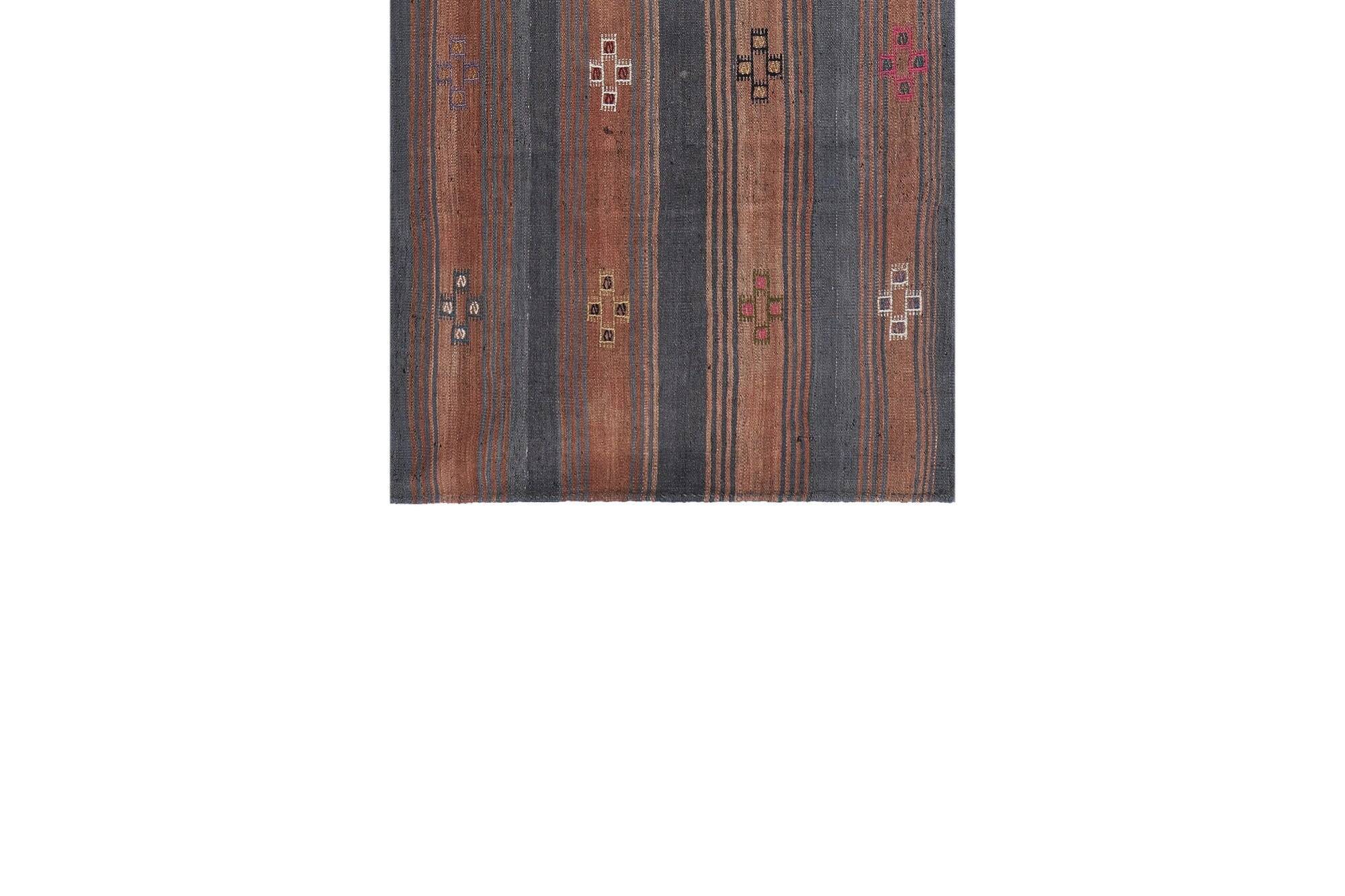 Vintage Turkish kilim, handwoven, 120x286 cm.