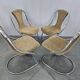 Set of Four Midcentury Dining Chairs, Gastone Rinaldi, Italy, 1970s