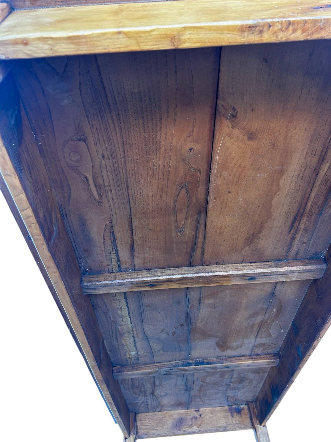 Large 19th century solid elm farmhouse table