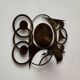 Brutalist mid-century Danish metal wall sculpture and candle holder by Henrik Horst.