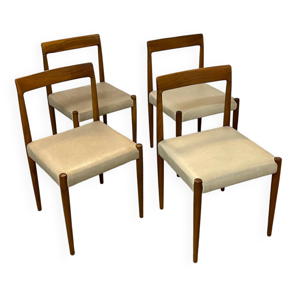 4 x chaises vintage de Lübke années 1960