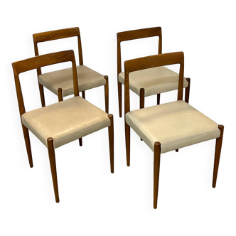 4 x chaises vintage de Lübke années 1960