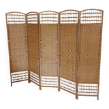 wicker, rattan screen, 5 panels