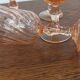 Set of 6 pink twisted white wine glasses "Rosaline" Luminarc France
