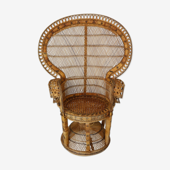 Emmanuelle wicker Peacock chair, 1970