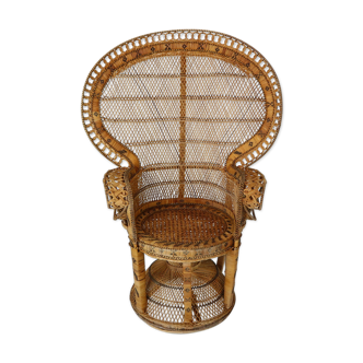 Emmanuelle wicker Peacock chair, 1970