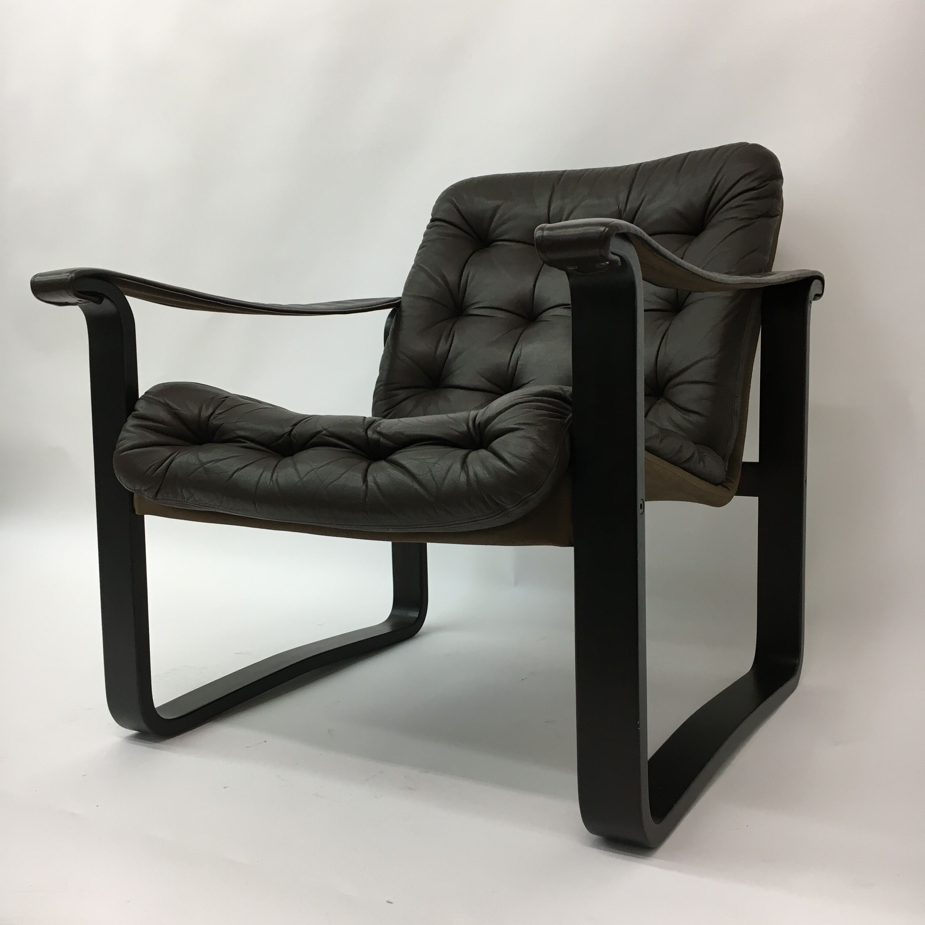 Mid-century safari lounge chair design by Oy Bj Dahlqvist ab, Finland, 1970s