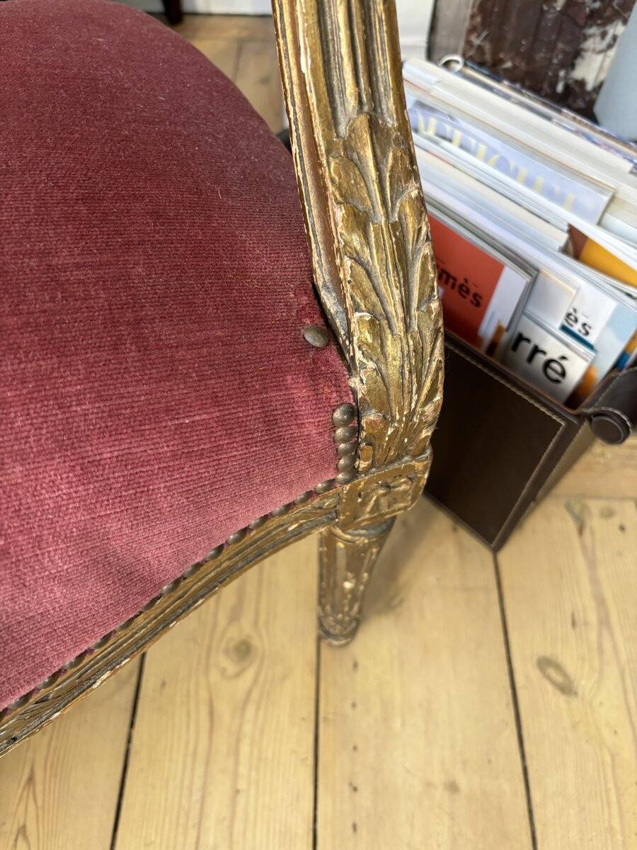 Paire de fauteuils médaillon Louis XVI