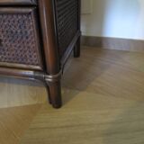 Vintage-commode 3 tioirs -bois bambou et rotin tressé - années 80