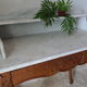 Louis XV-style toilet table in walnut and marble