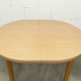 Modernist convertible oval table set and 4 matching chairs 1990