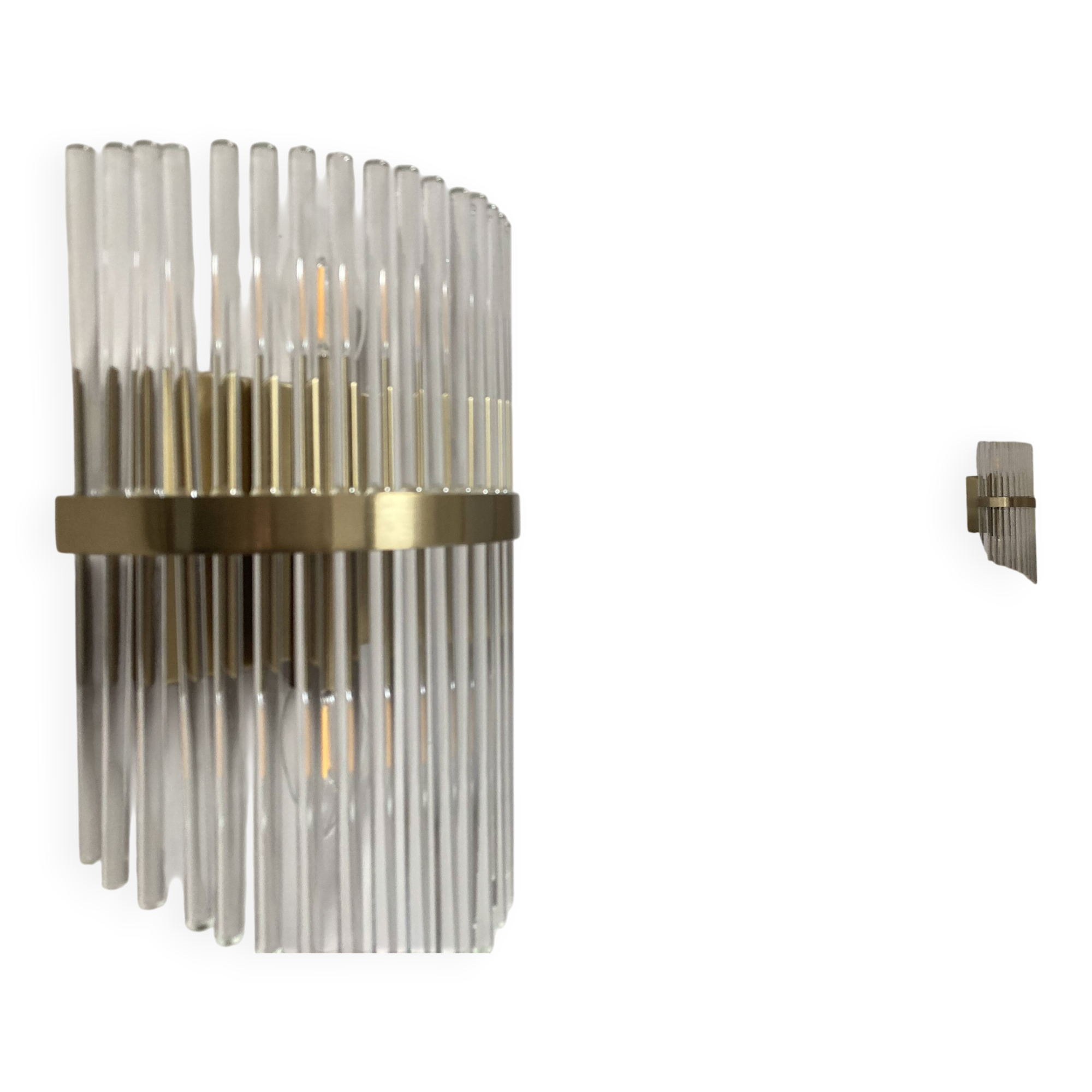 Felicity wall lamp with glass tubes and gold metal - nv gallery