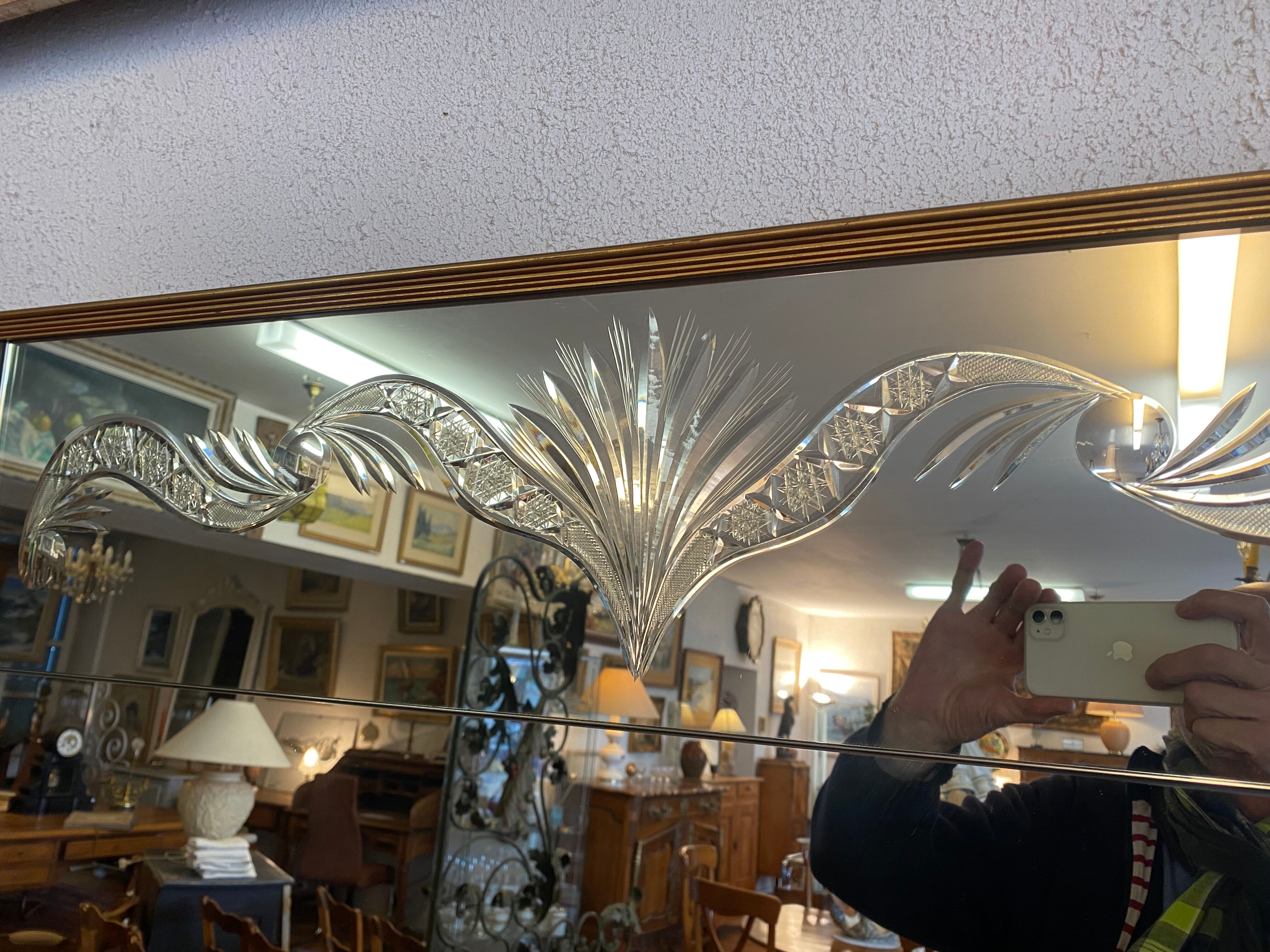 Brewery mirror, hollow engraved glass, perfect condition
