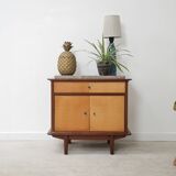 Vintage teak and marble bedside table 1960