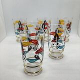Set of 6 glasses 60s