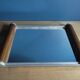 Mirror top aluminum wood old vintage dp 0222f053
