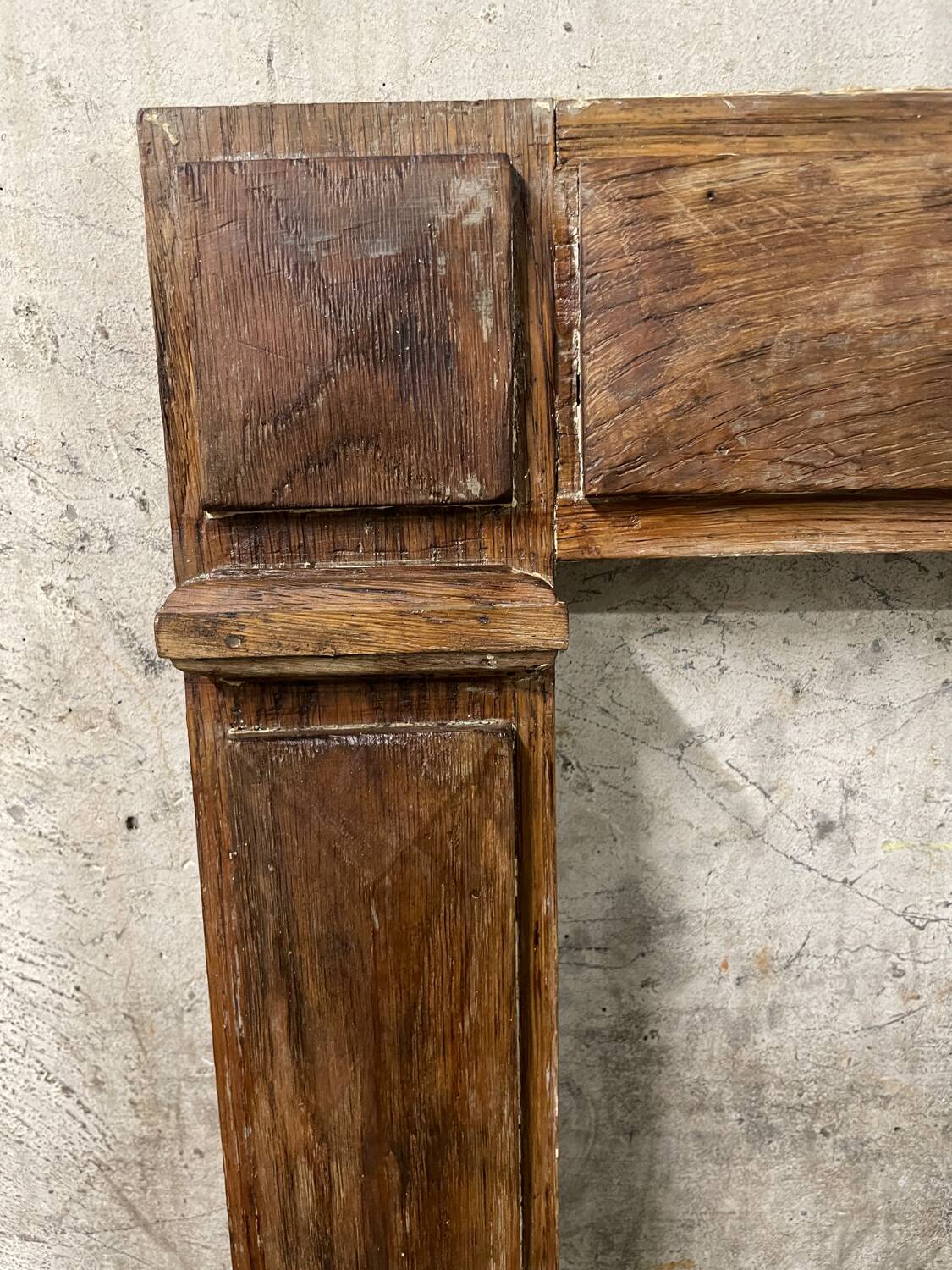 Old folk art fireplace mantle