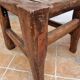 Pair of solid wood and bamboo chairs, brutalist style, 90 cm