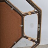 miroir en rotin octogonal
