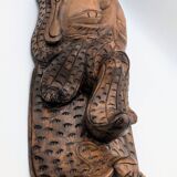 Sculptural Mask Wood - Face & Royal Cobra (Naga) - Tribal Art Indonesia