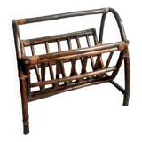 Vintage rattan magazine rack, 1970s