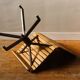 Handcrafted chair, laminated wood and leather