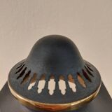 Arlus lamp in black metal, brass and glass circa 1950
