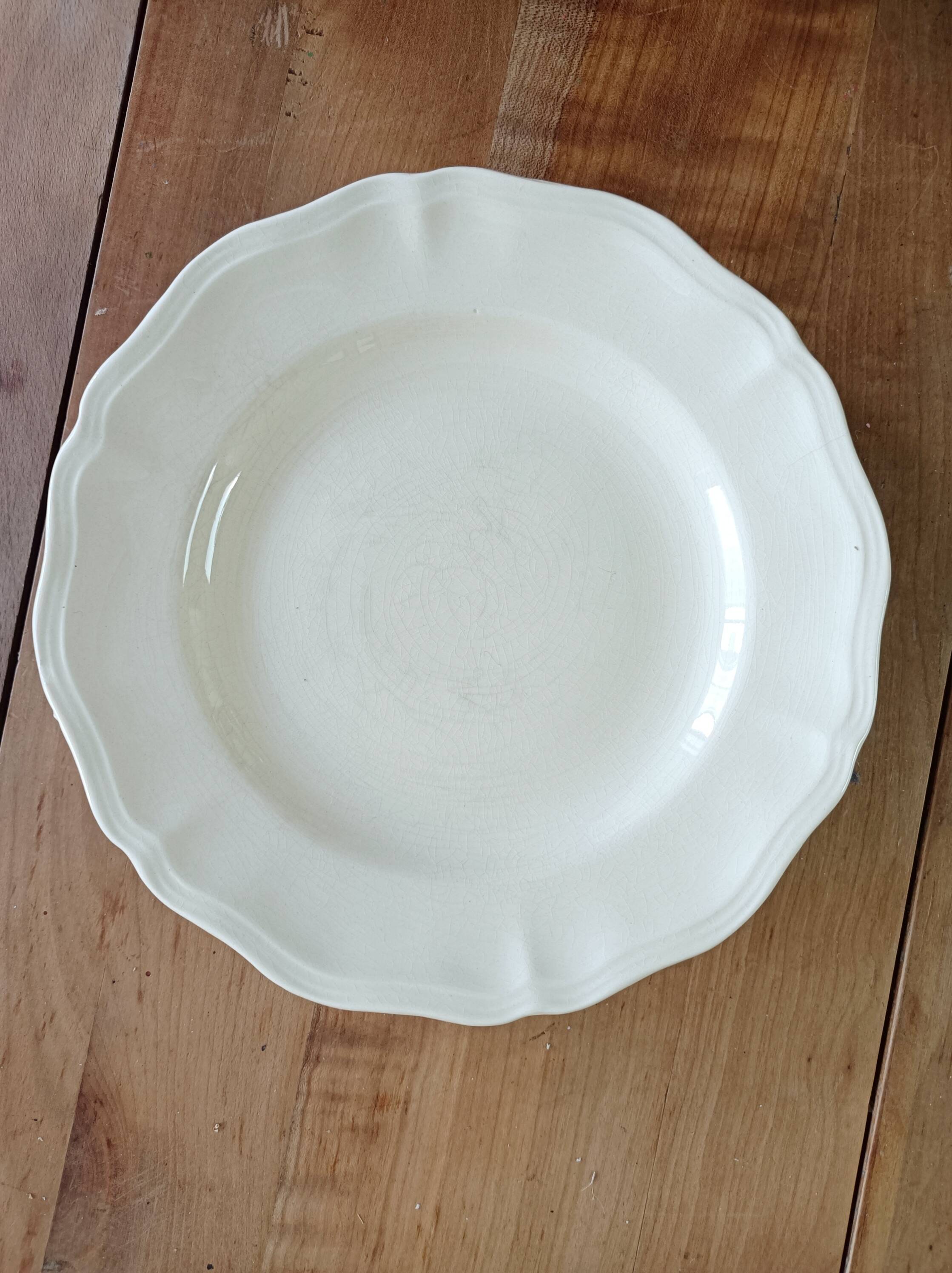 Sarreguemines ivory mounted plate
