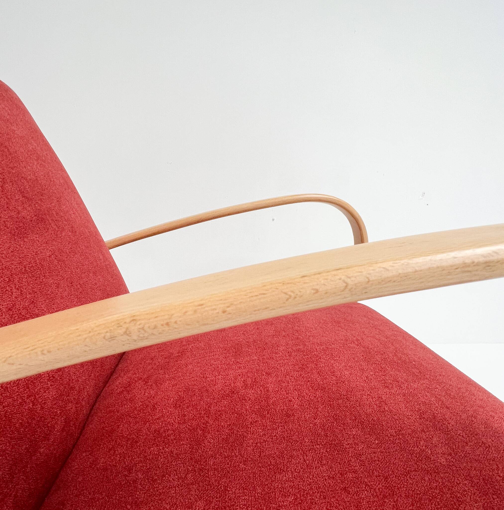 Renovated Jindrich Halabala armchair, 1950s