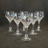 6 verres à vin en cristal 24% Cristallerie Kaspar Lemberg Lorraine vintage