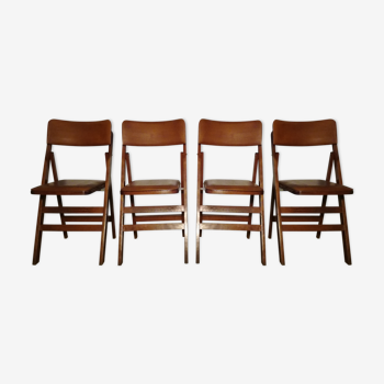 folding chairs wood and vintage skai