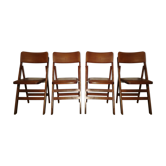 folding chairs wood and vintage skai