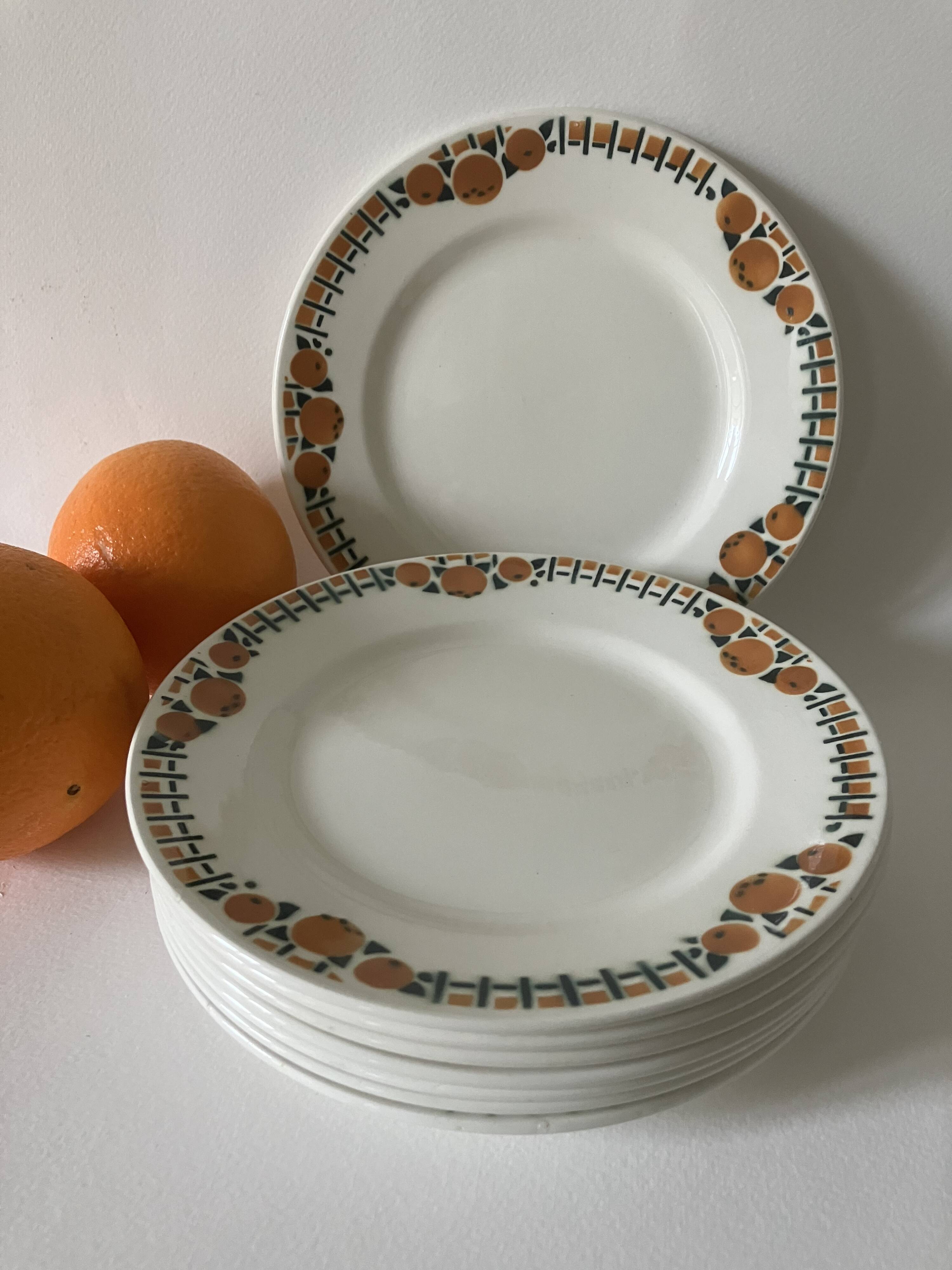 8 Saint Amand dessert plates, Cotentin service