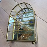 Glass and brass display shelf to install or hang
