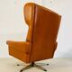 Vintage Danish retro mid-century Svend Skipper cognac leather chair 60s