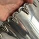 Antique champagne bucket in shiny silver metal
