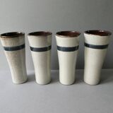 4 large ceramic glasses signed MBFA Pornic, 1960s