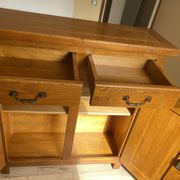 Artisanal buffet in solid oak, traditional assembly.